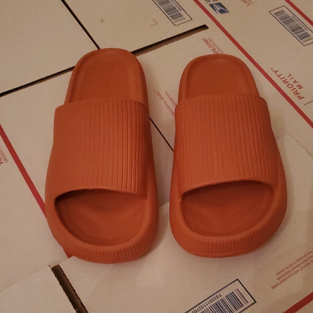 Orange Slide Sandals